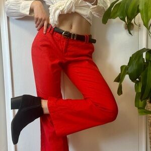 Banana Republic Red Mid Rise Flared Jeans Size US 2